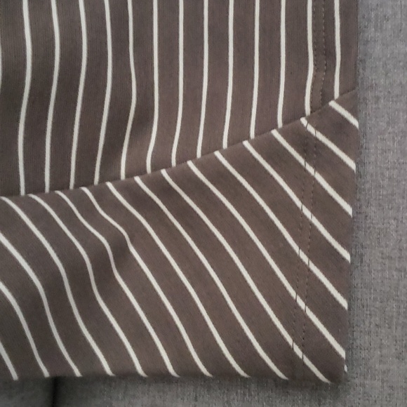 Toad & Co skirt size small horizontal & diagonal stripes brown white str… - Picture 5 of 12